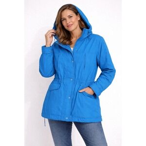 Jones New York Sport Womens Teal Hooded Lightweight Jacket Coat Size M